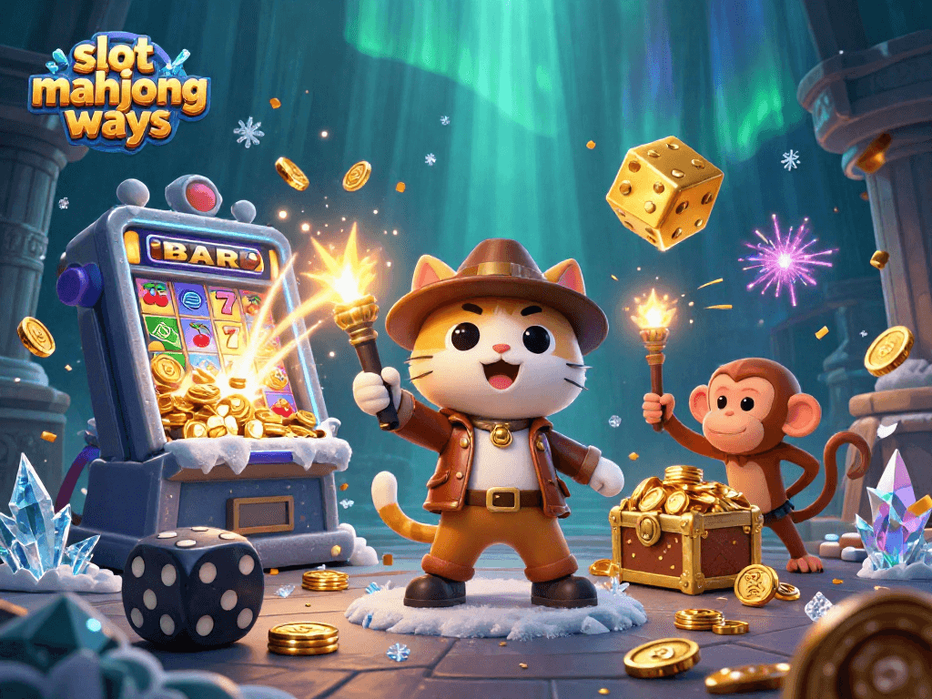 Experience excitement with slot mahjong ways in a vibrant, action-packed scene featuring adventure and treasures.